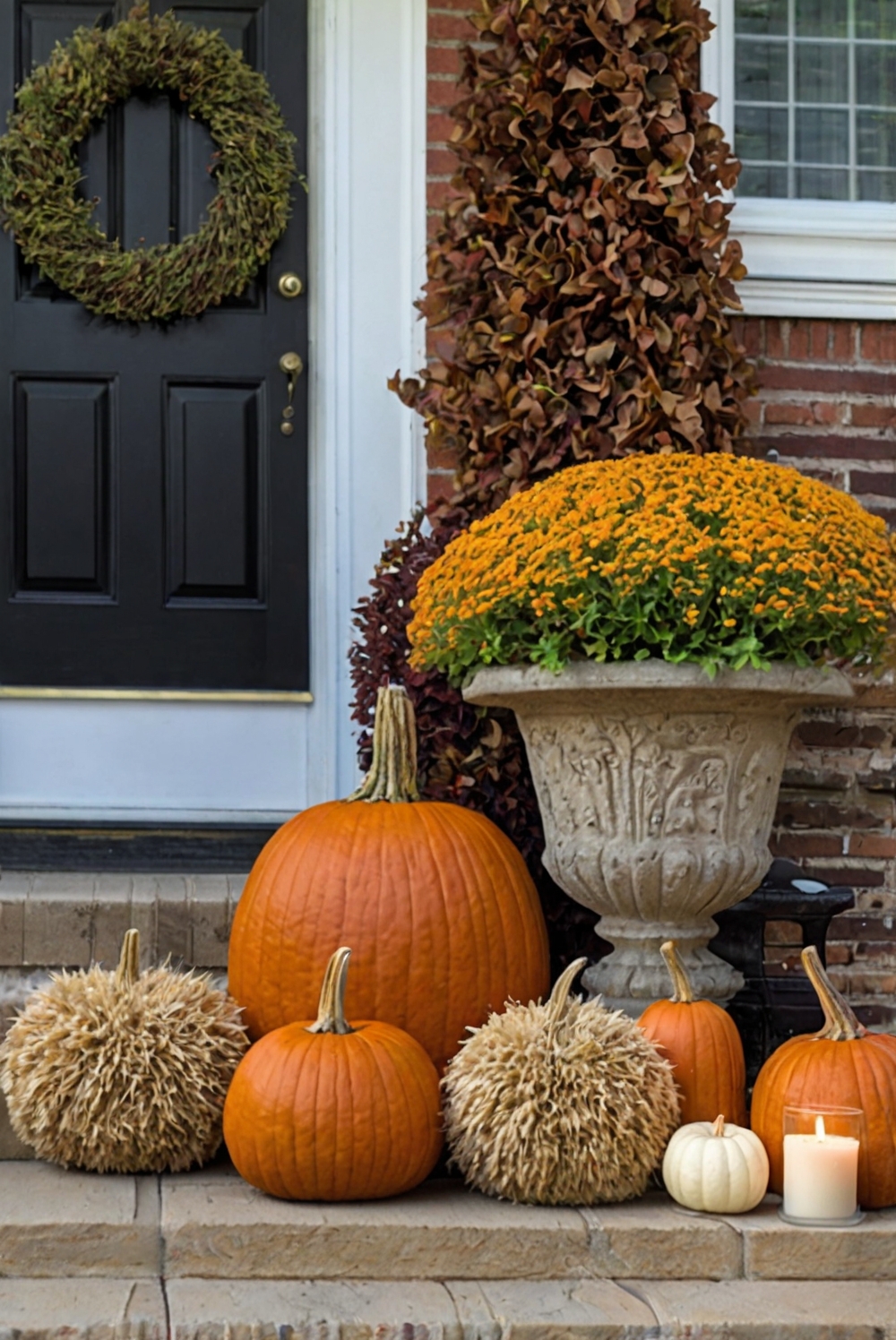 Fall porch decor, Outdoor fall decor, Autumn porch decoration, Front porch fall decor, Seasonal porch decorating