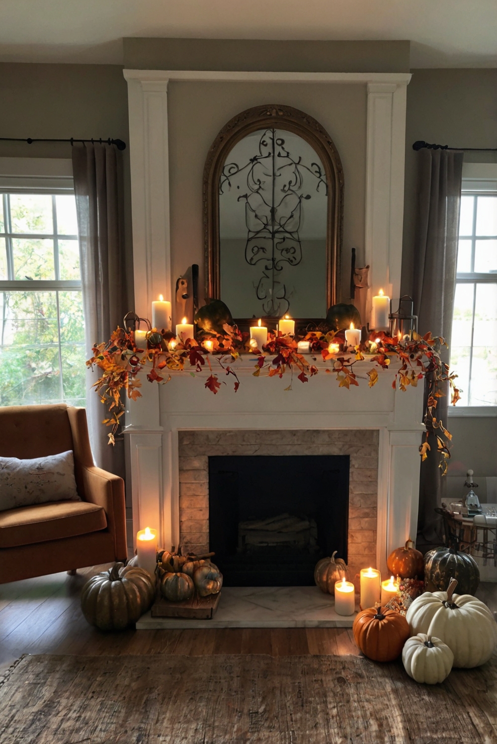 Mantel Decorating Ideas, Fall Home Decor, Seasonal Mantle Display, Autumn Mantle Inspiration, Gorgeous Fireplace Decor