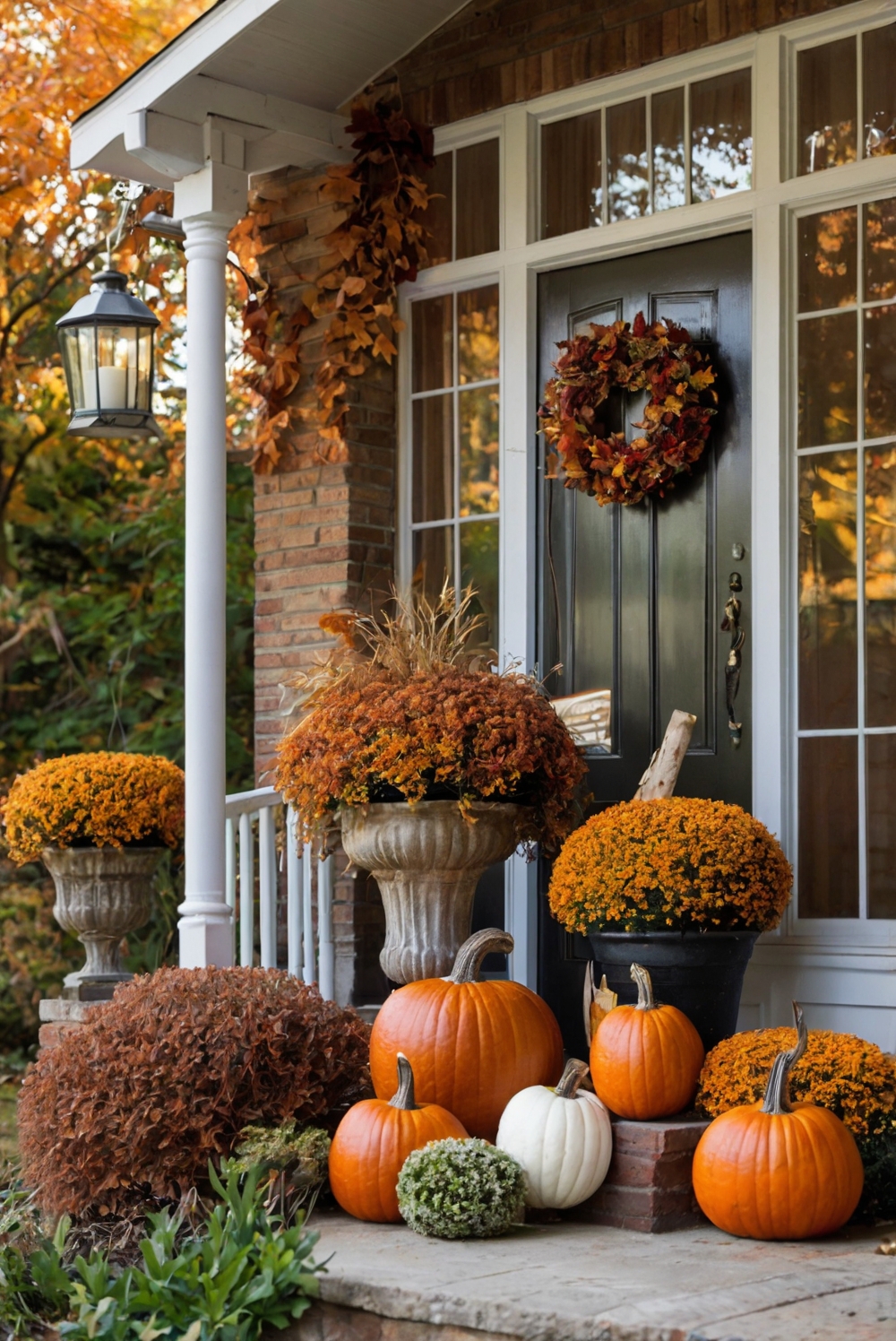 fall porch decor, autumn outdoor decorations, front porch fall decor, seasonal porch decorating, autumn porch ideas